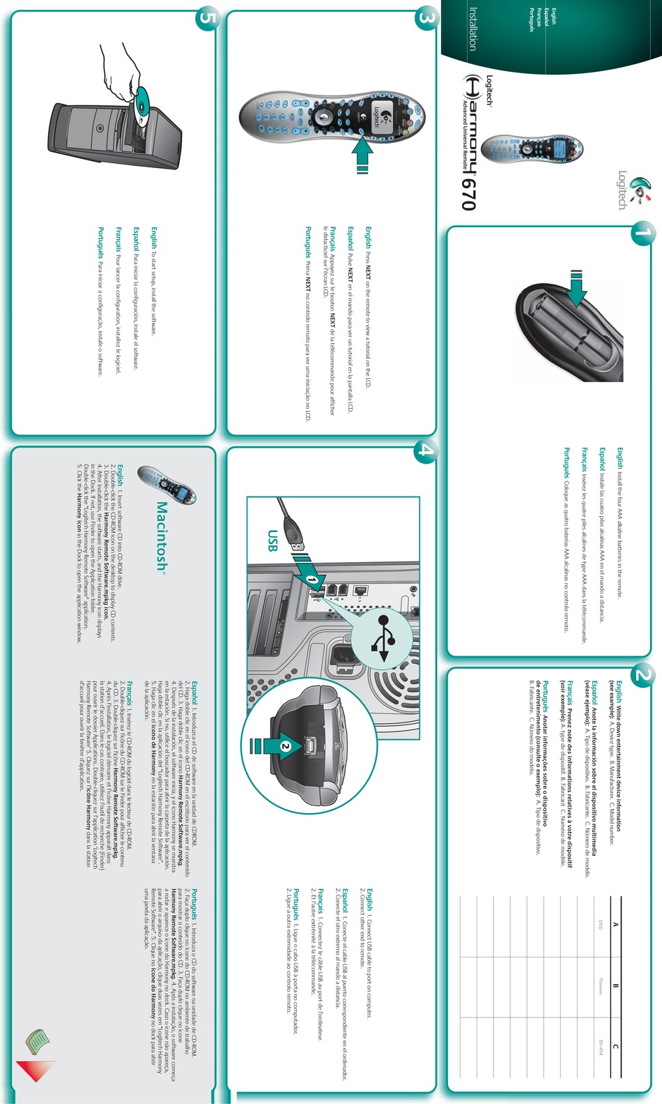 LOGITECH HARMONY 670 INSTALLATION Pdf Download ManualsLib