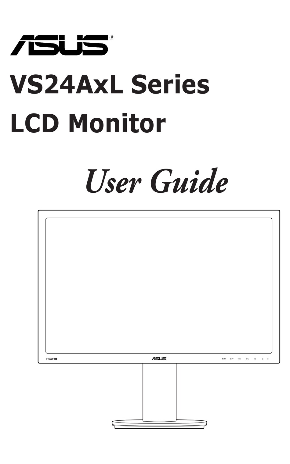 Asus Vs24ahl User Manual Pdf Download Manualslib