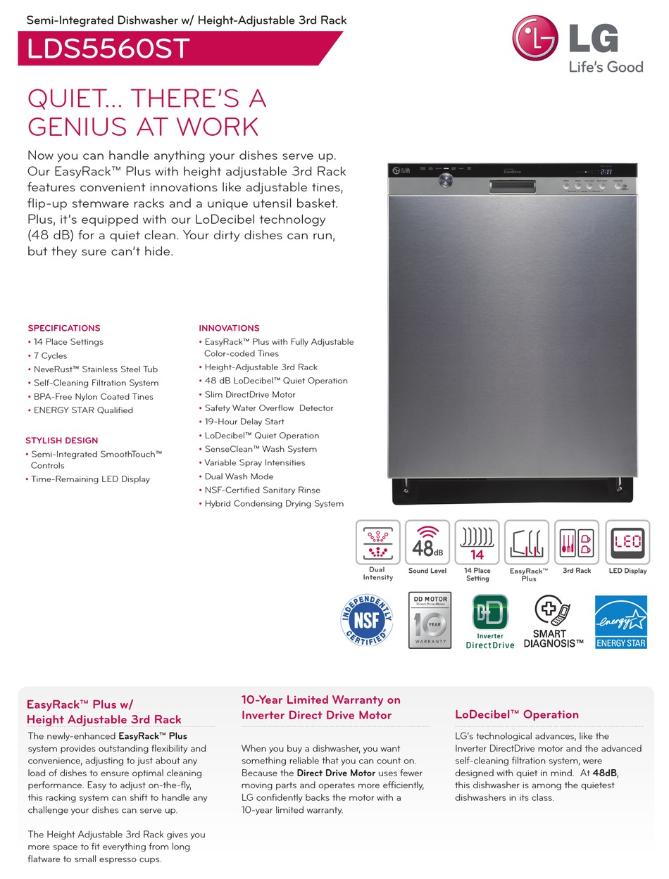 LG LDS5560ST SPECIFICATIONS Pdf Download ManualsLib
