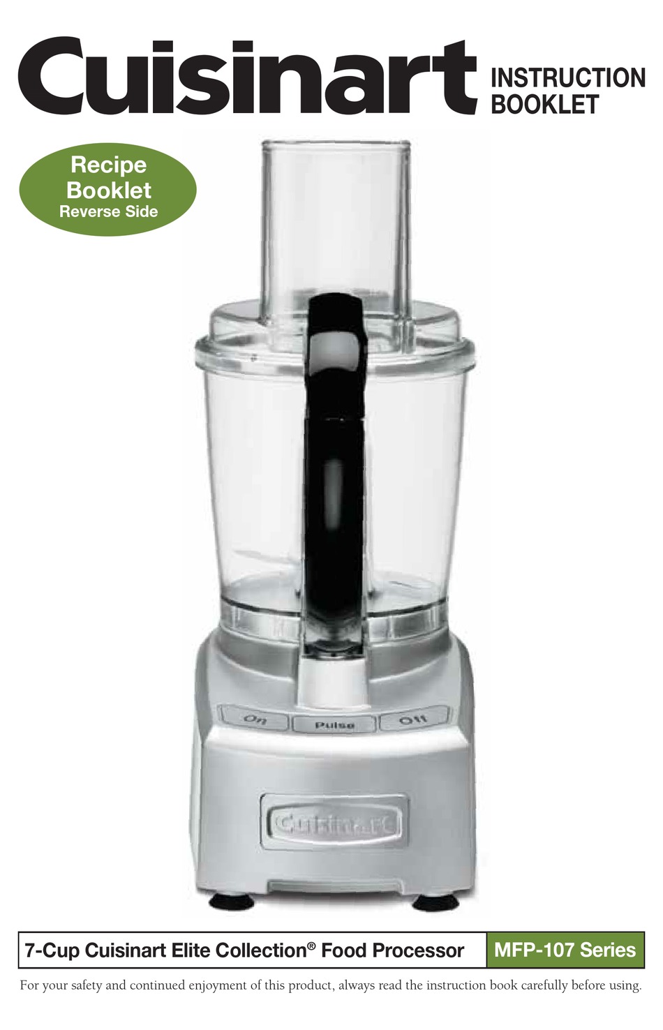 CUISINART MFP107BC INSTRUCTION BOOKLET Pdf Download ManualsLib