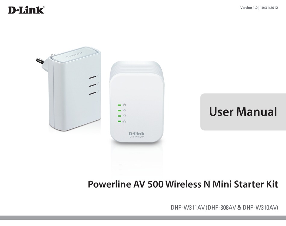 D-LINK dhp-w311av Powerline av500 WIRELESS N MINI STARTER KIT 300 Mbit/s Nero 