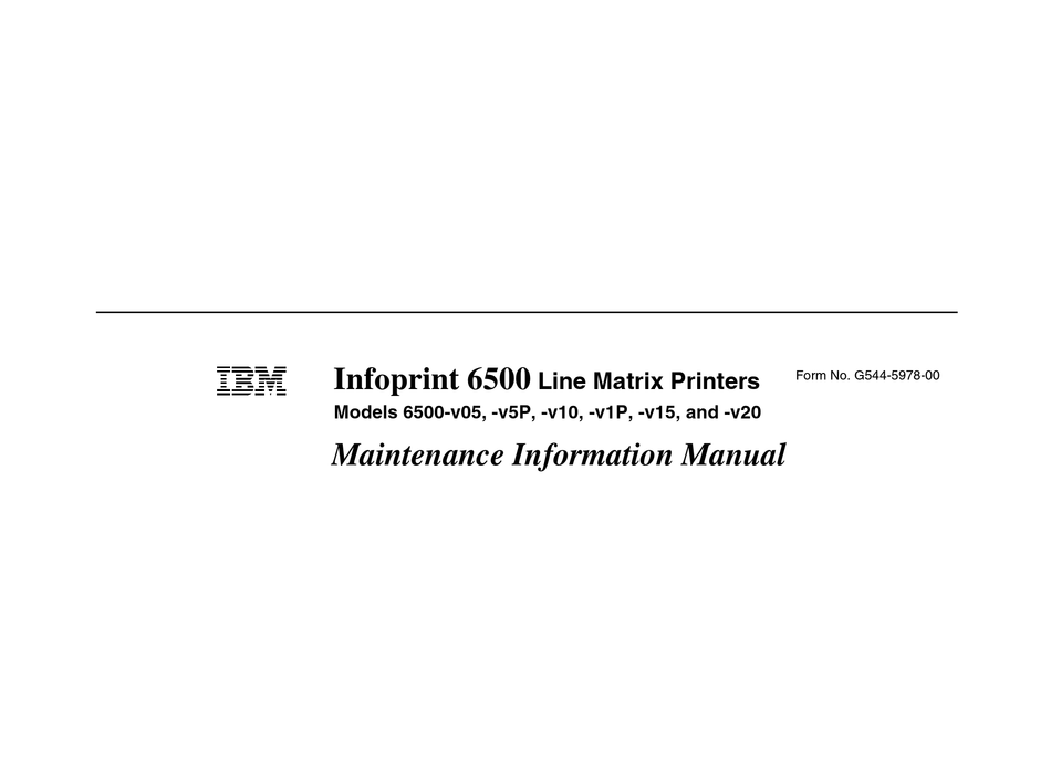 Ibm Infoprint 6500 V05 Maintenance Manual Pdf Download Manualslib