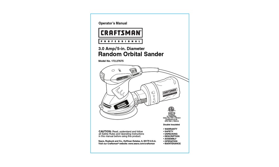 Craftsman random orbit sander shop 11218