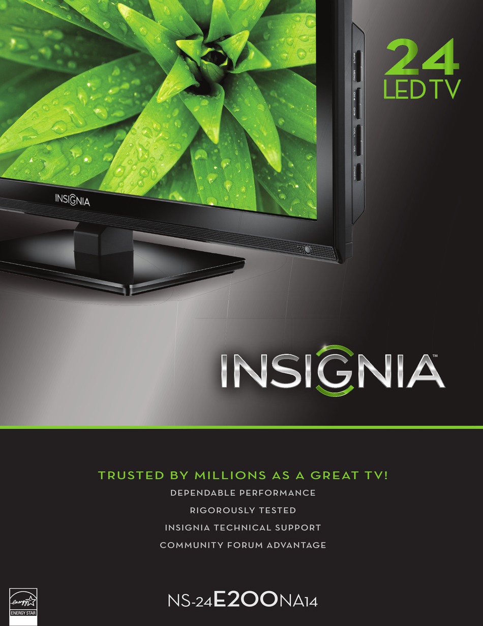 INSIGNIA NS-24E200NA14 SPECIFICATIONS Pdf Download | ManualsLib