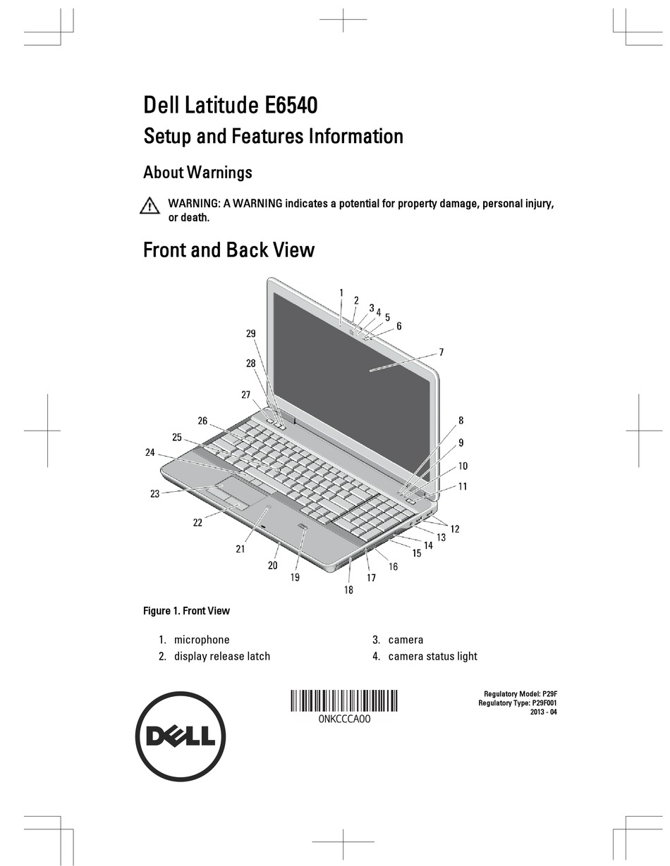 Dell Latitude E6540 Setup Features Manual Pdf Download Manualslib