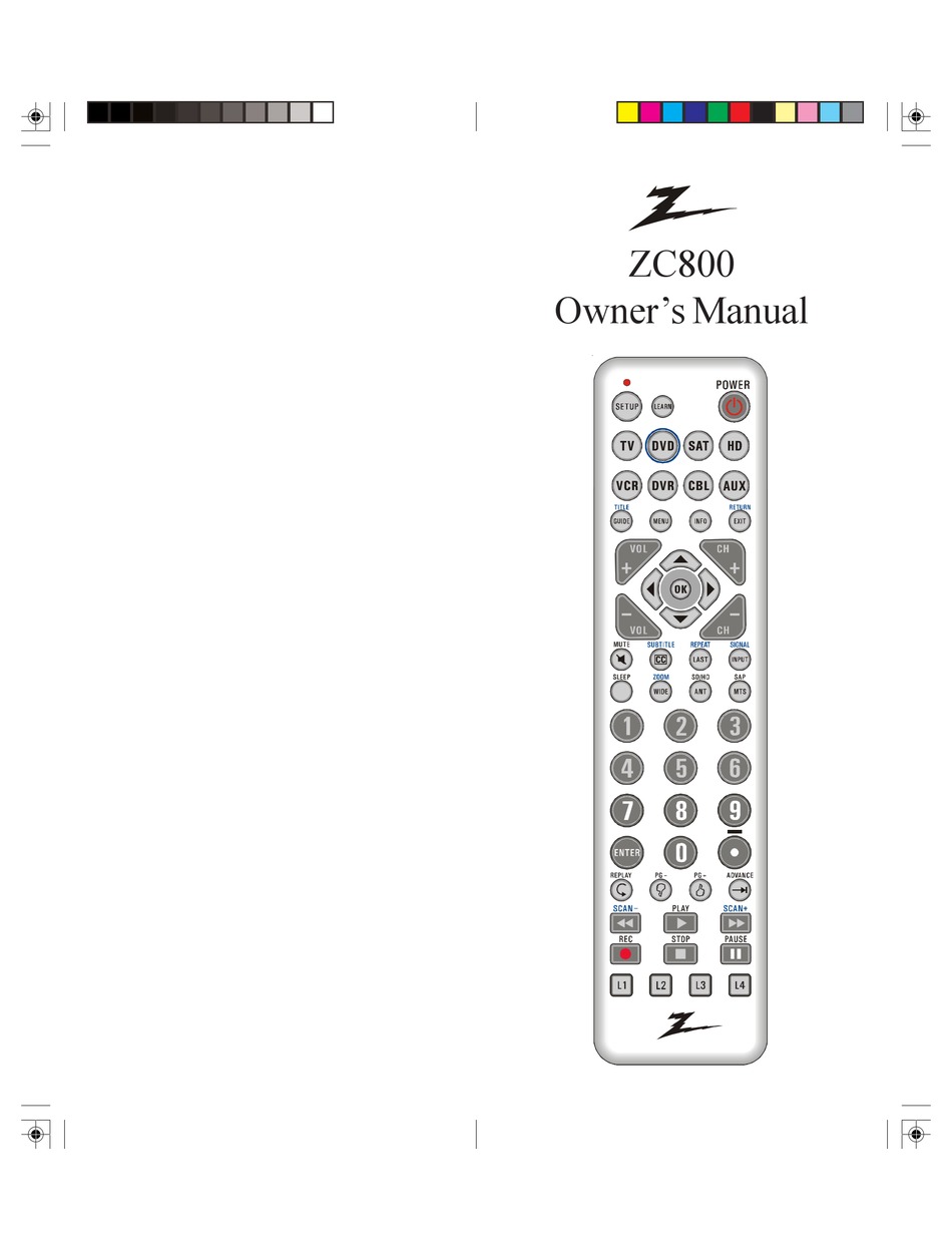 ZENITH ZC800 OWNER'S MANUAL Pdf Download | ManualsLib