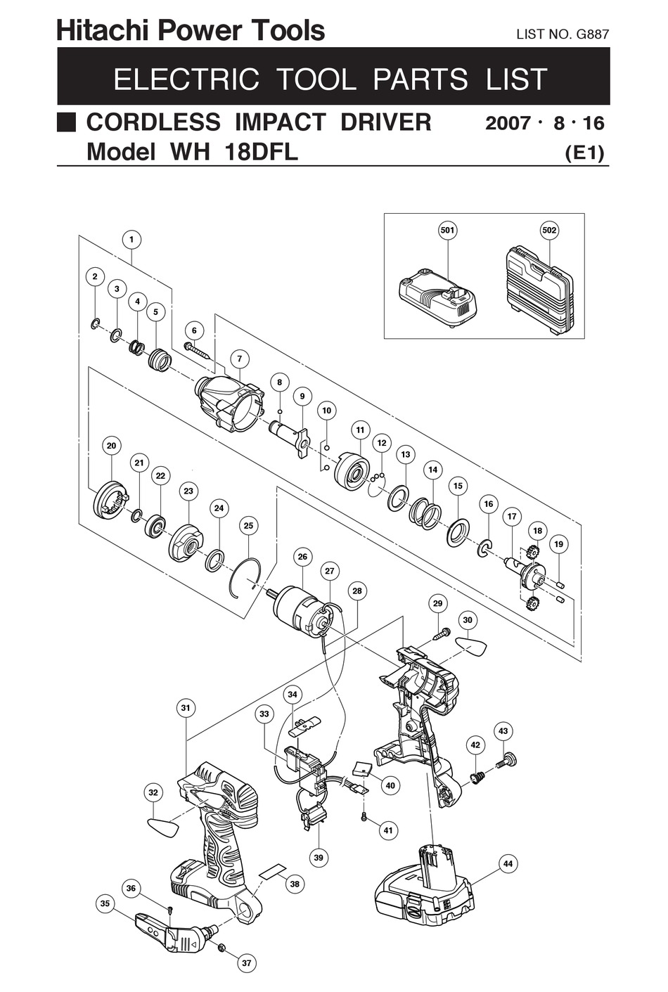 Hitachi Power Tools Parts List Reviewmotors.co