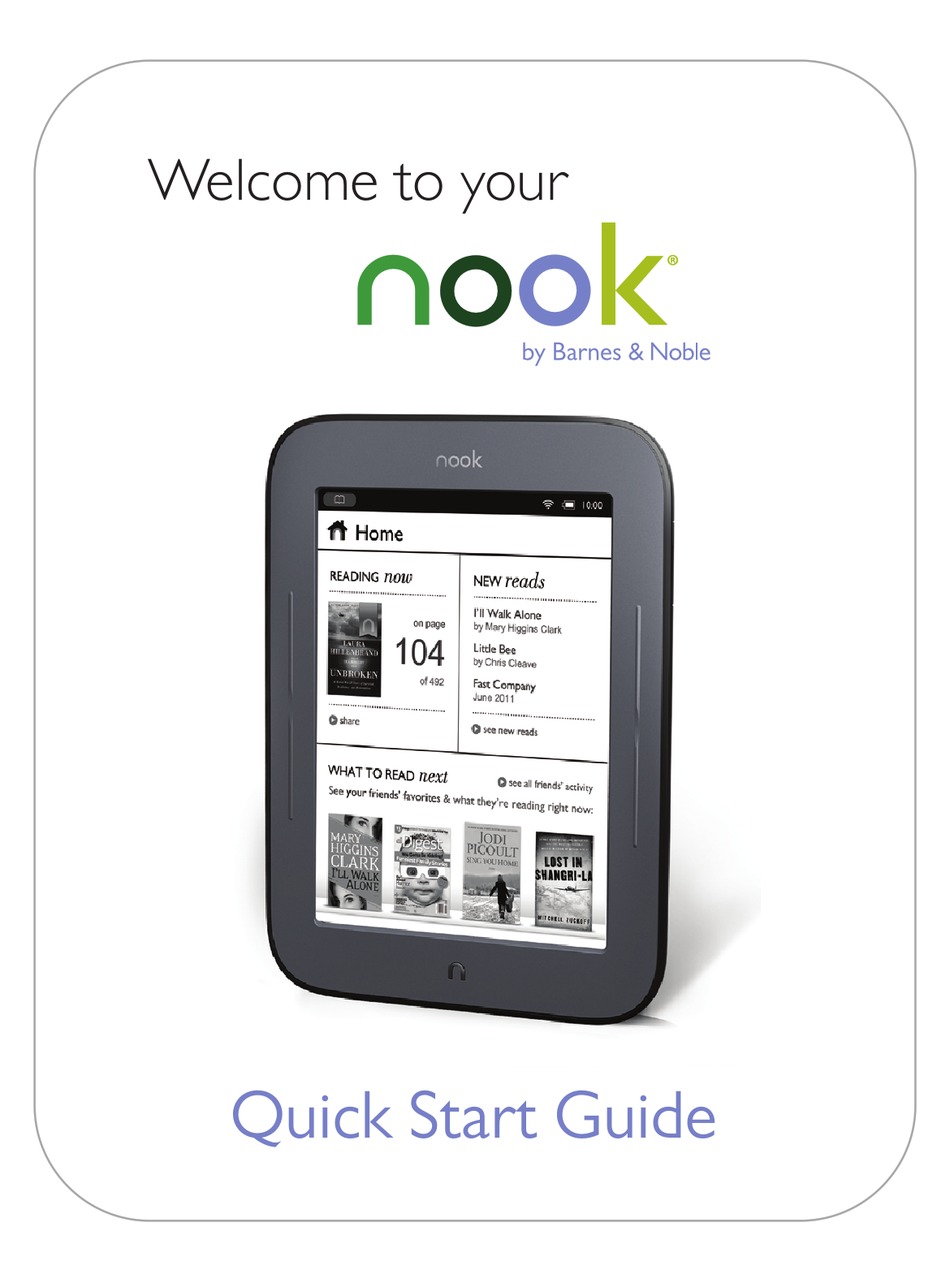 Barnes Noble Nook Simple Touch Quick Start Manual Pdf Download Manualslib