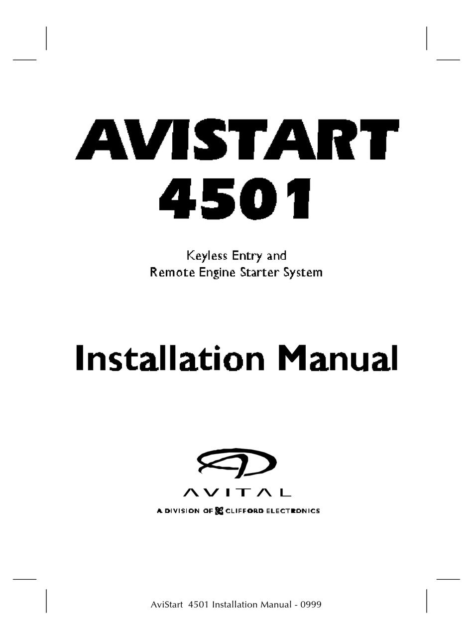 Avital Avistart 4501 Installation