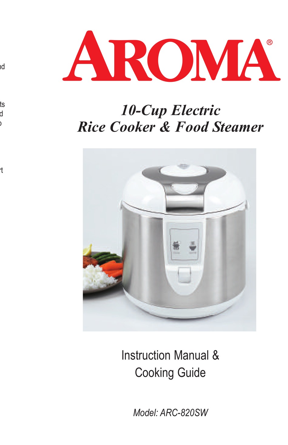 AROMA ARC820SW INSTRUCTION MANUAL & COOKING MANUAL Pdf Download