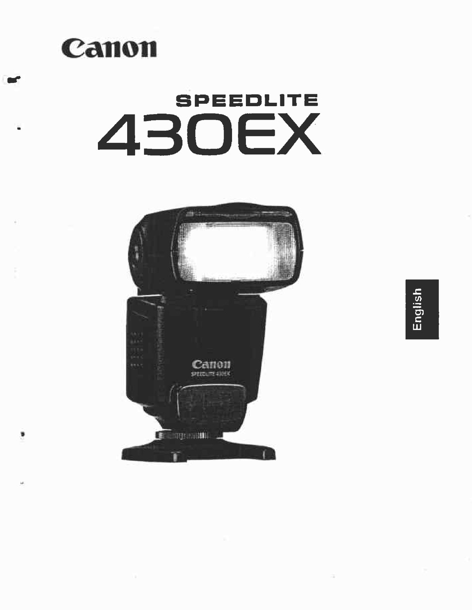 CANON SPEEDLITE 430EX INSTRUCTION MANUAL Pdf Download ManualsLib