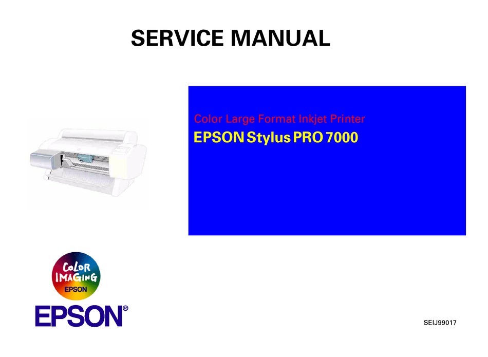Epson Stylus Pro Color Large Format Inkjet Printer 7000 Service Manual Pdf Download Manualslib 8385