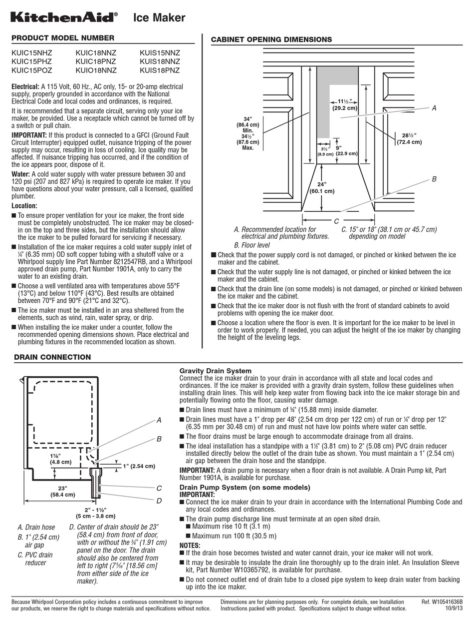 kitchenaid ice maker kuic15phzs0