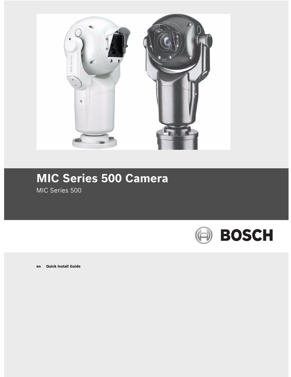 BOSCH MIC SERIES 500 QUICK INSTALL MANUAL Pdf Download | ManualsLib