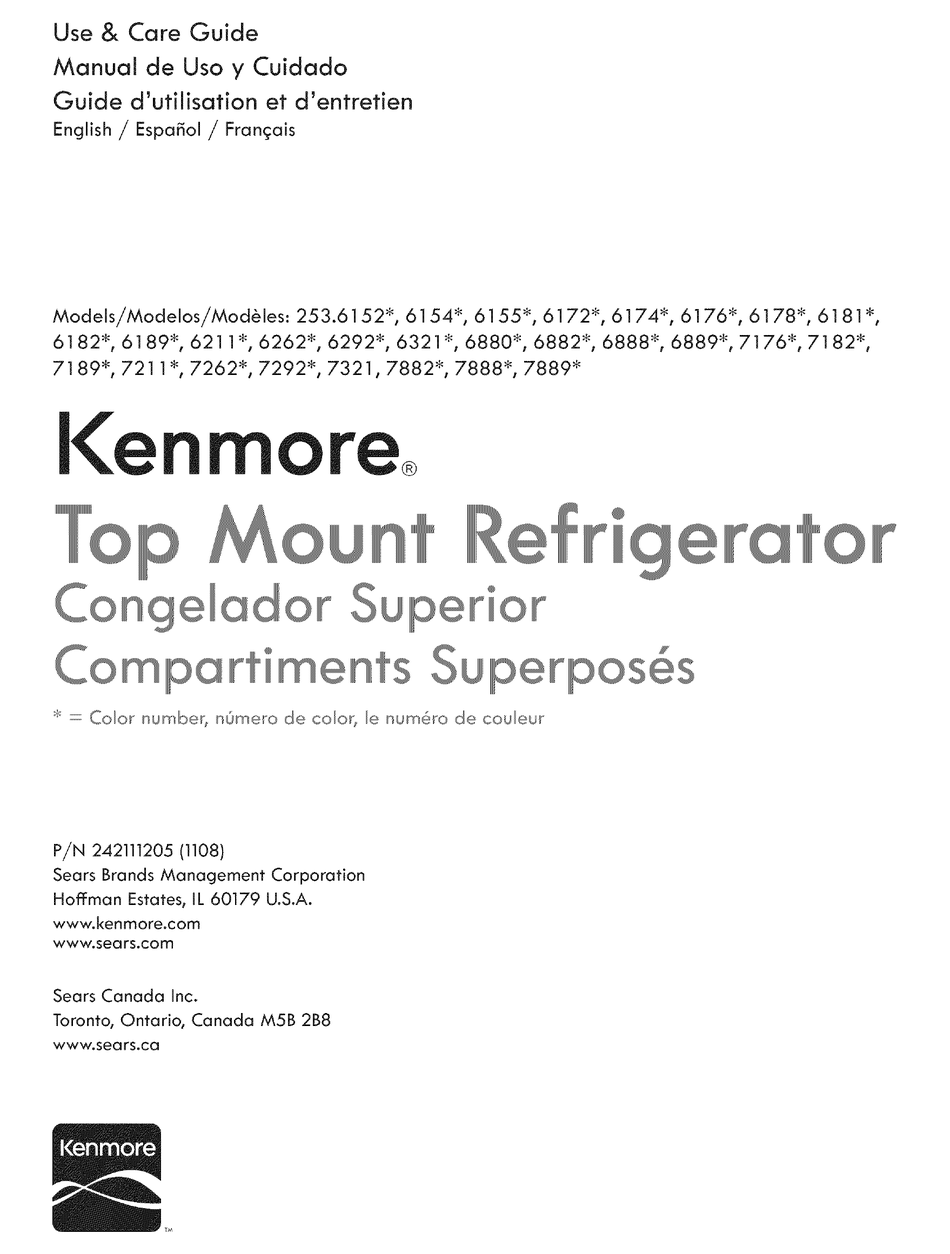 KENMORE 253.6152 SERIES USE & CARE MANUAL Pdf Download ManualsLib