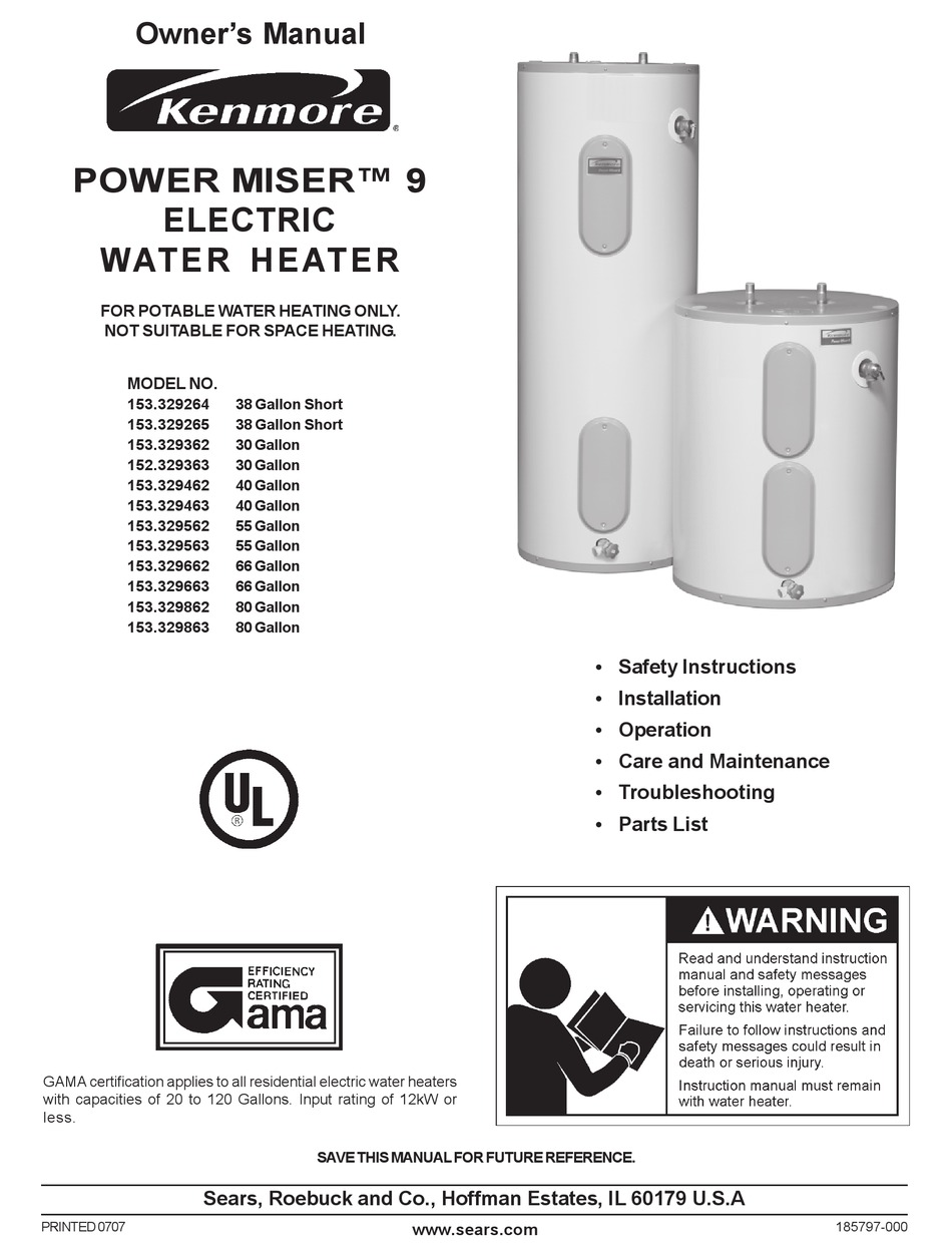 Repair Parts List - Kenmore 153.329264 Owner's Manual [Page 27] | ManualsLib