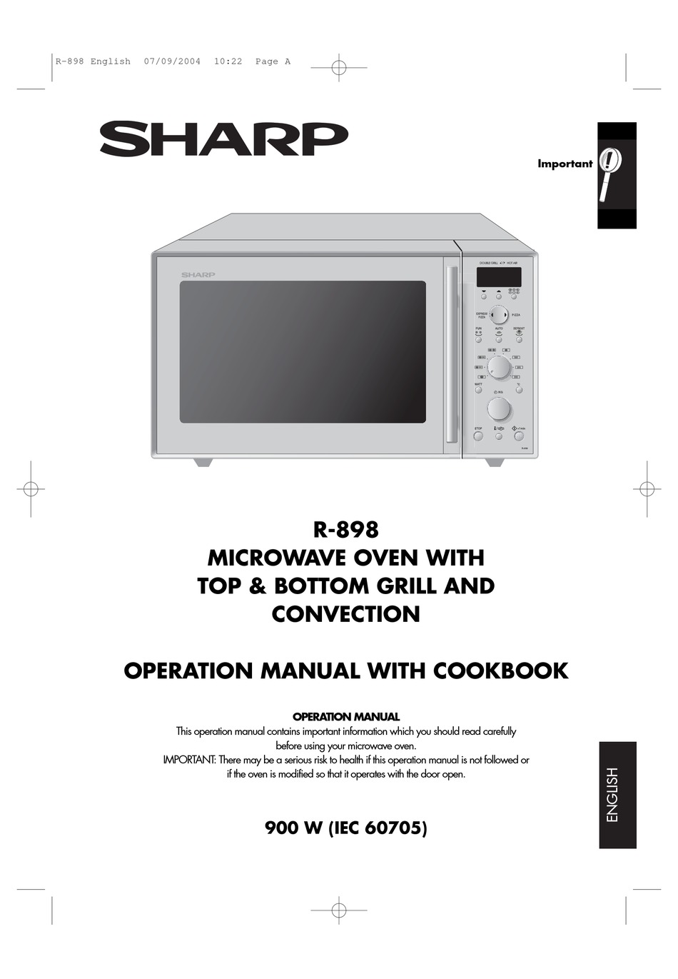 Sharp R 898 Operation Manual Pdf Download Manualslib