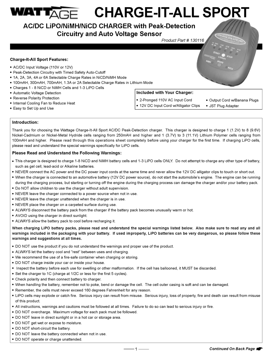 wattage-130116-manual-pdf-download-manualslib
