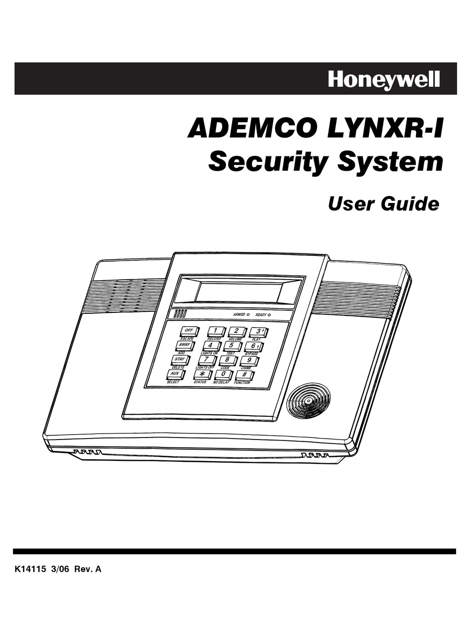 HONEYWELL ADEMCO LYNXR-I SECURITY SYSTEM USER MANUAL Pdf Download