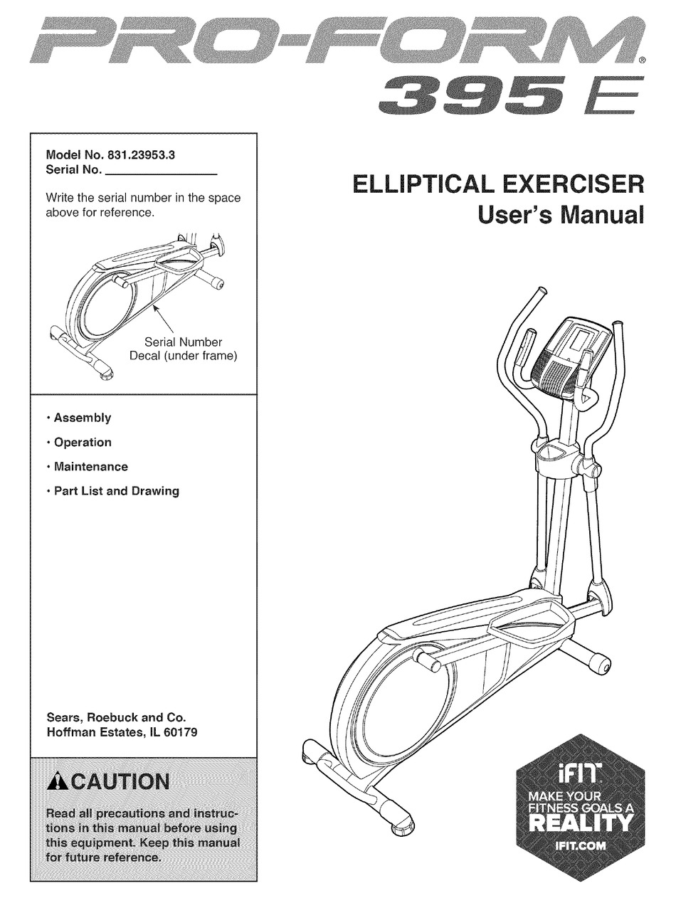 Proform 395e User Manual Pdf Download Manualslib