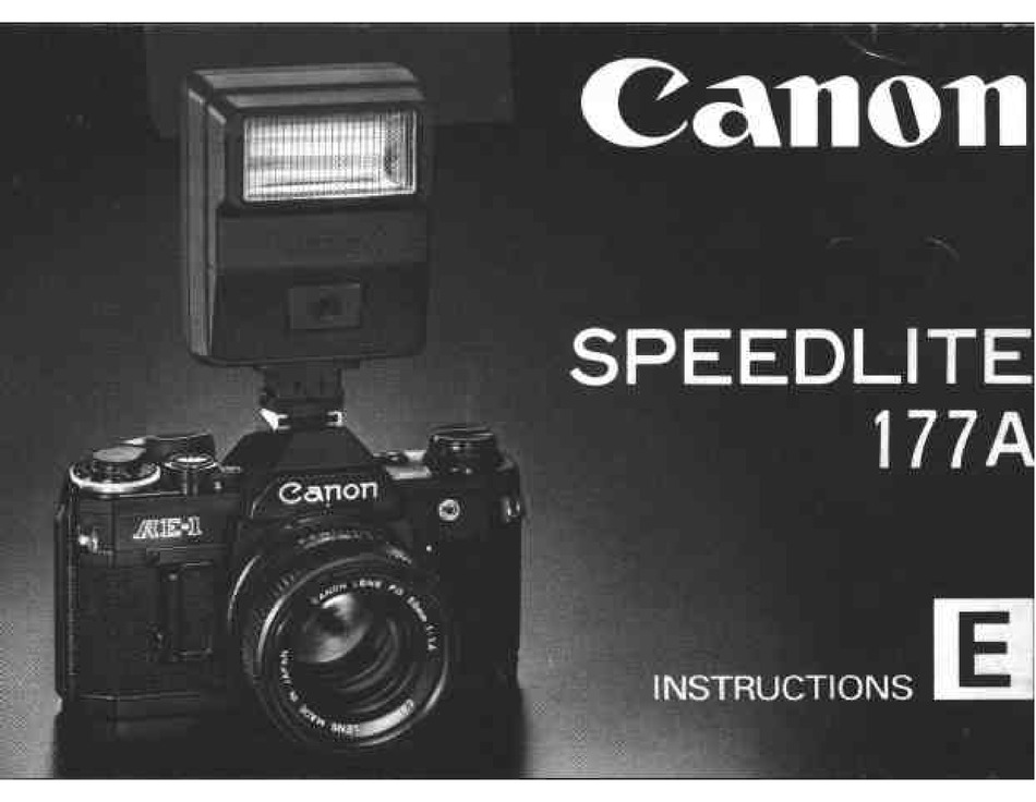 CANON SPEEDLITE 177 A INSTRUCTIONS MANUAL Pdf Download ManualsLib