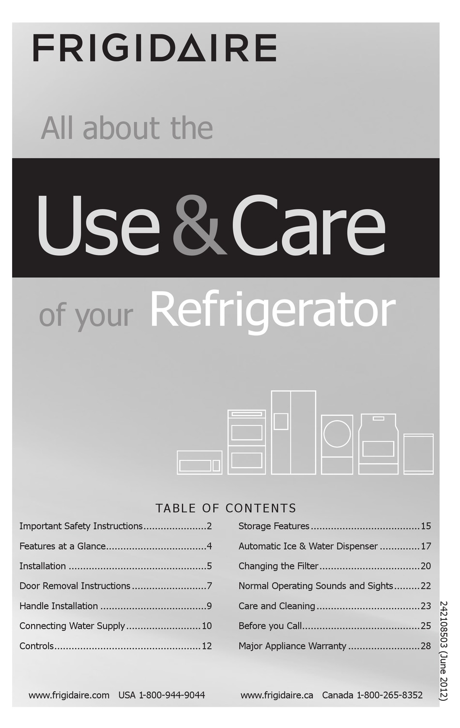 FRIGIDAIRE 242108503 USE & CARE MANUAL Pdf Download | ManualsLib