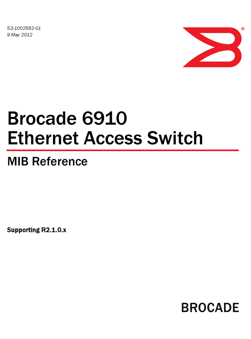 Brocade 6910 Ethernet Access Switch Hardware Installation Guide