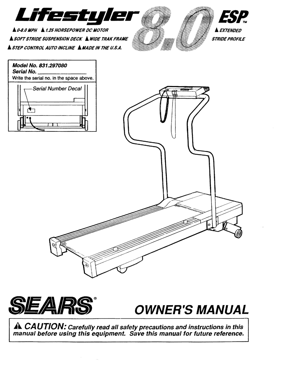 LIFESTYLER 8.0 ESP 831.297080 OWNER S MANUAL Pdf Download ManualsLib