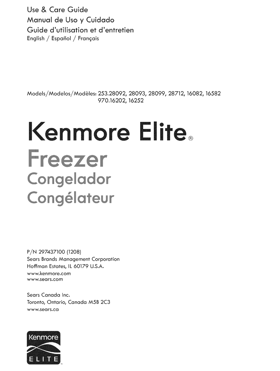 Kenmore 253 28092 Use Care Manual Pdf Download Manualslib