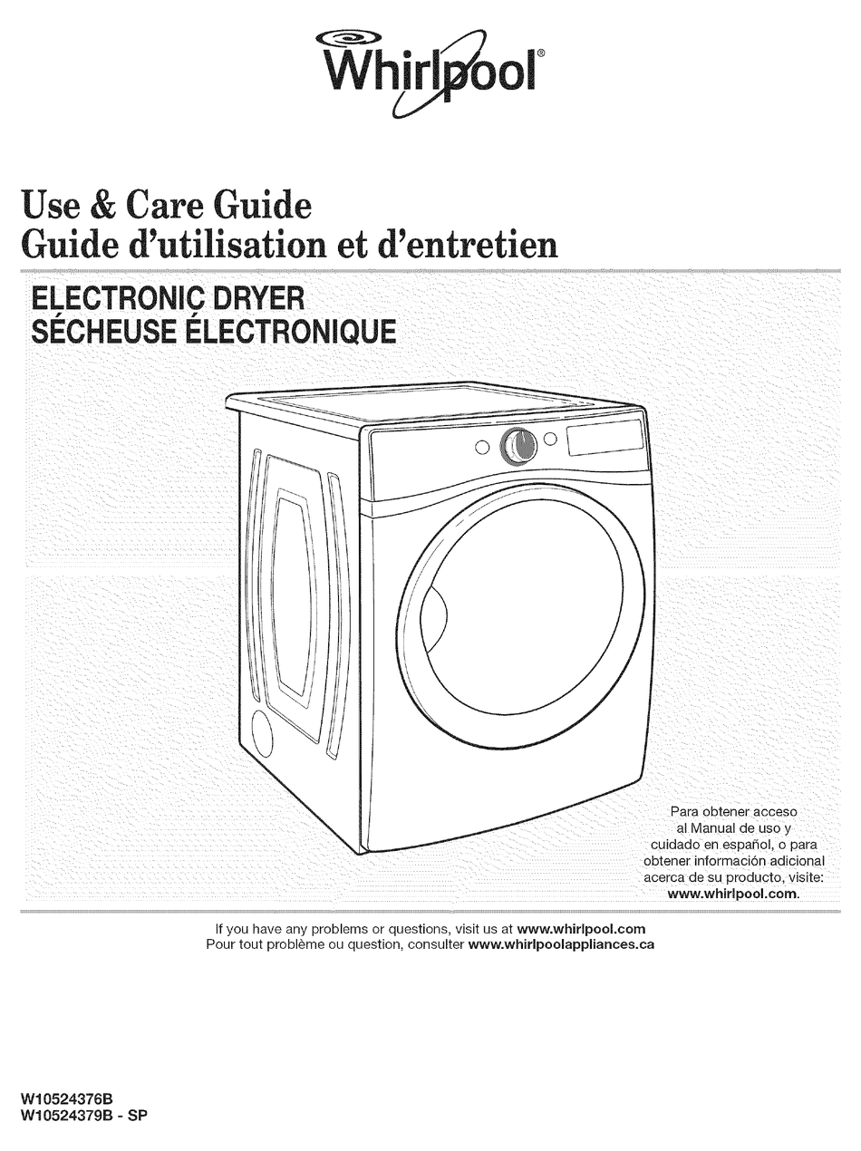 WHIRLPOOL W10524376B USE & CARE MANUAL Pdf Download ManualsLib