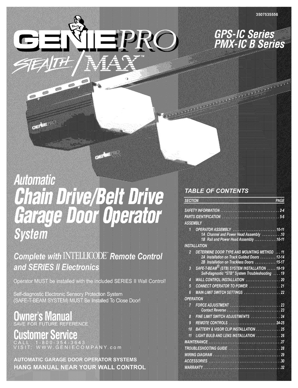 GENIE GPSIC SERIES OWNER'S MANUAL Pdf Download ManualsLib