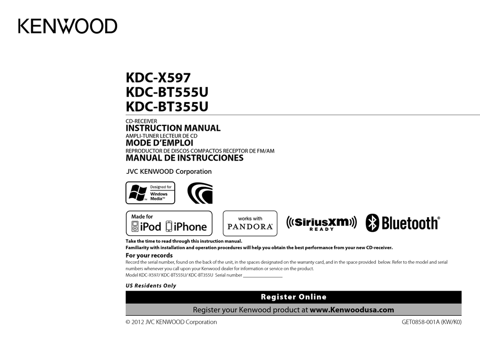 KENWOOD KDC-BT555U INSTRUCTION MANUAL Pdf Download | ManualsLib