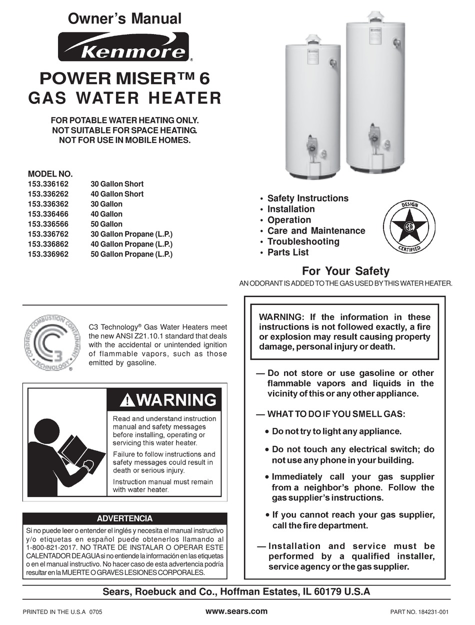 KENMORE 153.336162 OWNER'S MANUAL Pdf Download | ManualsLib
