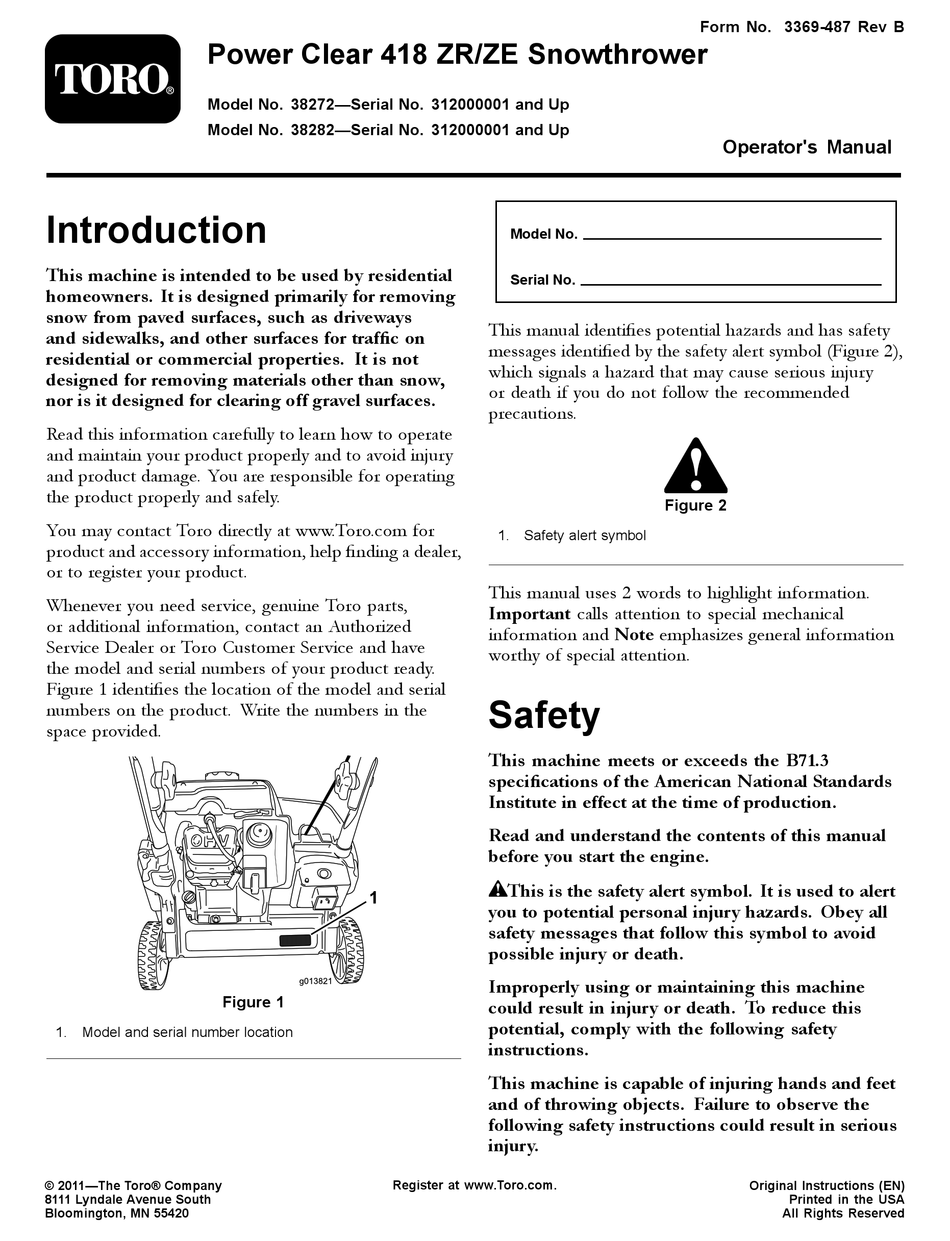 TORO 38282 OPERATOR'S MANUAL Pdf Download | ManualsLib