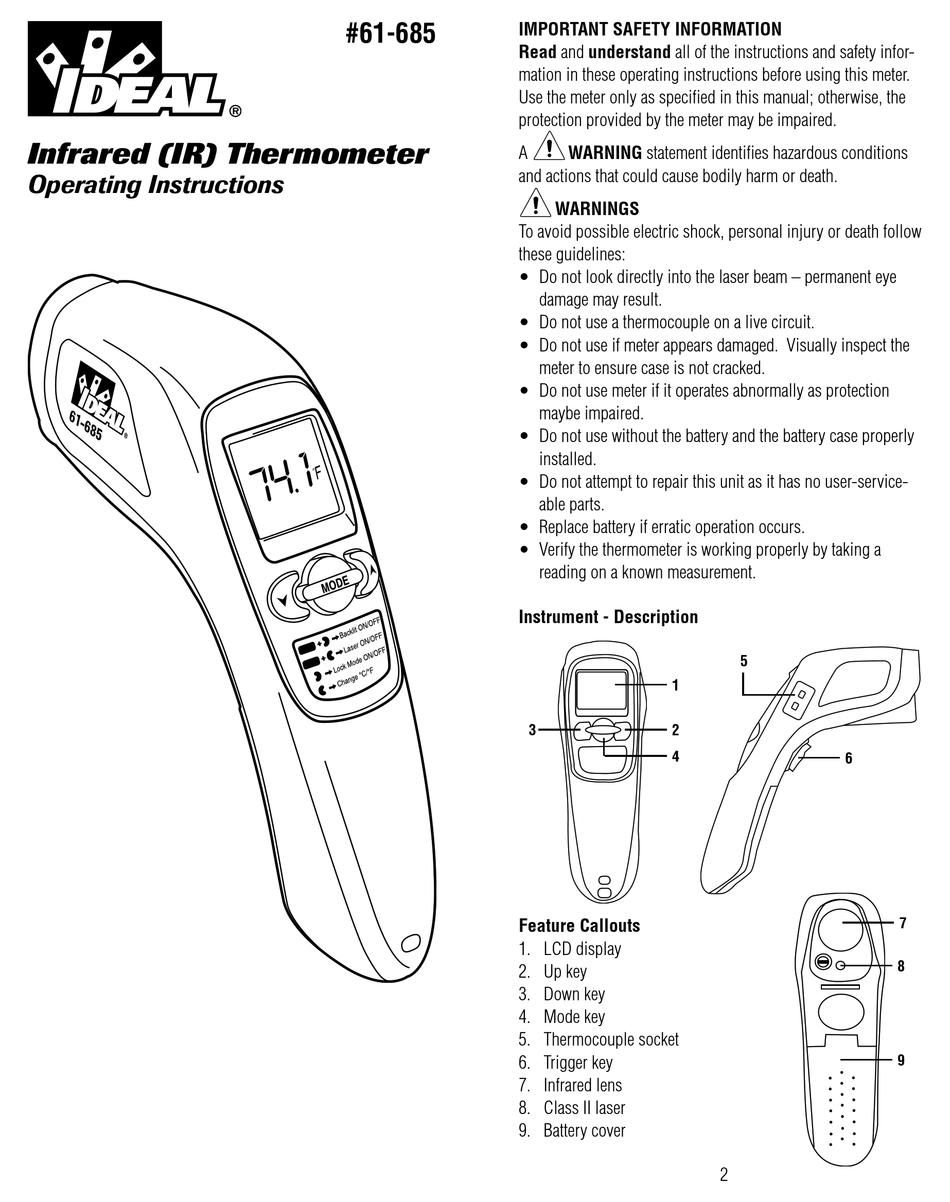 Ideal 61-685 Thermometer Infrared