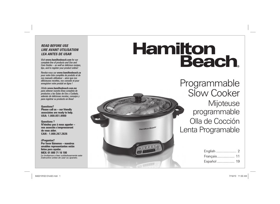 HAMILTON BEACH 33456 USE & CARE MANUAL Pdf Download | ManualsLib