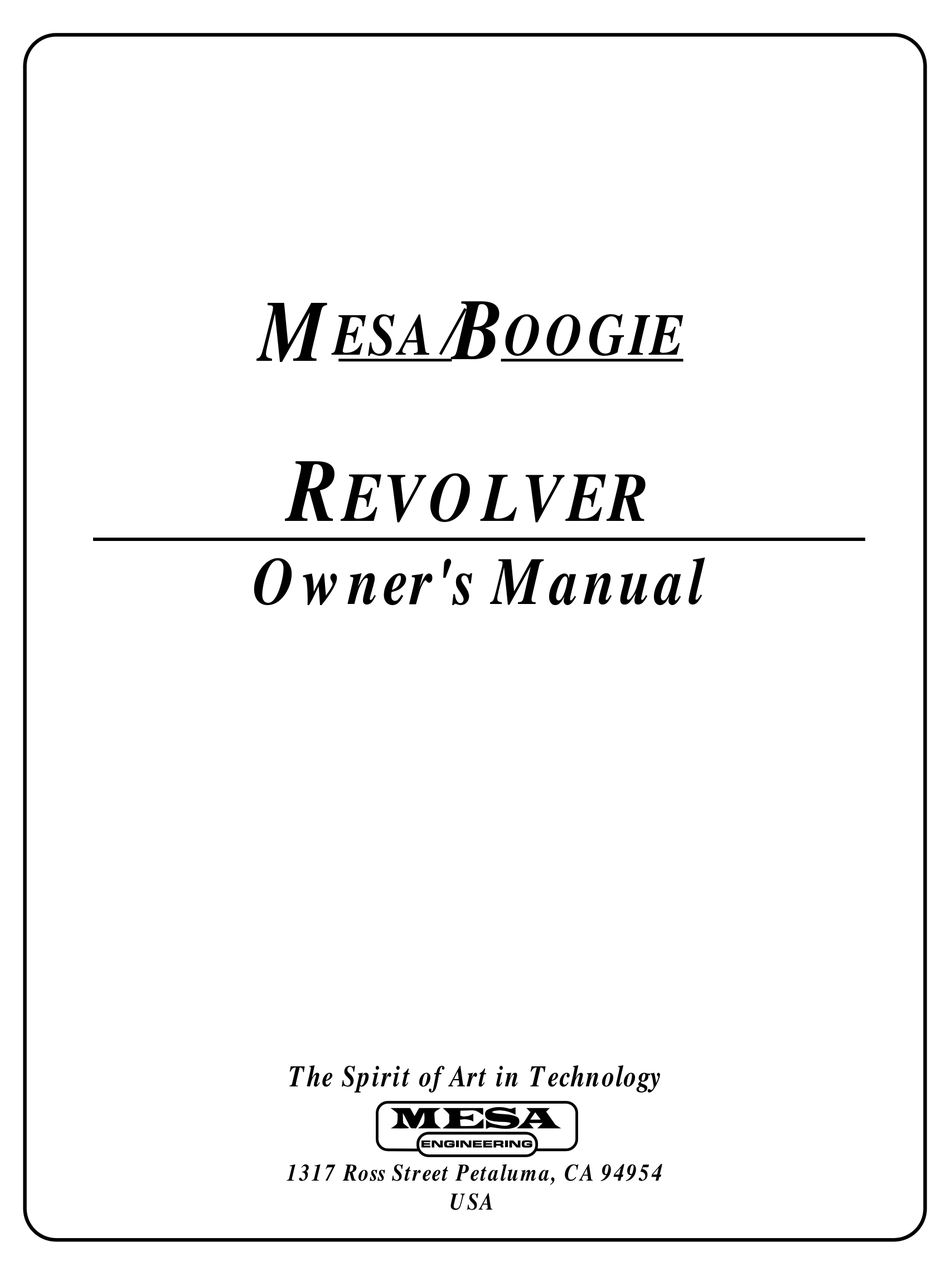MESA/BOOGIE REVOLVER OWNER