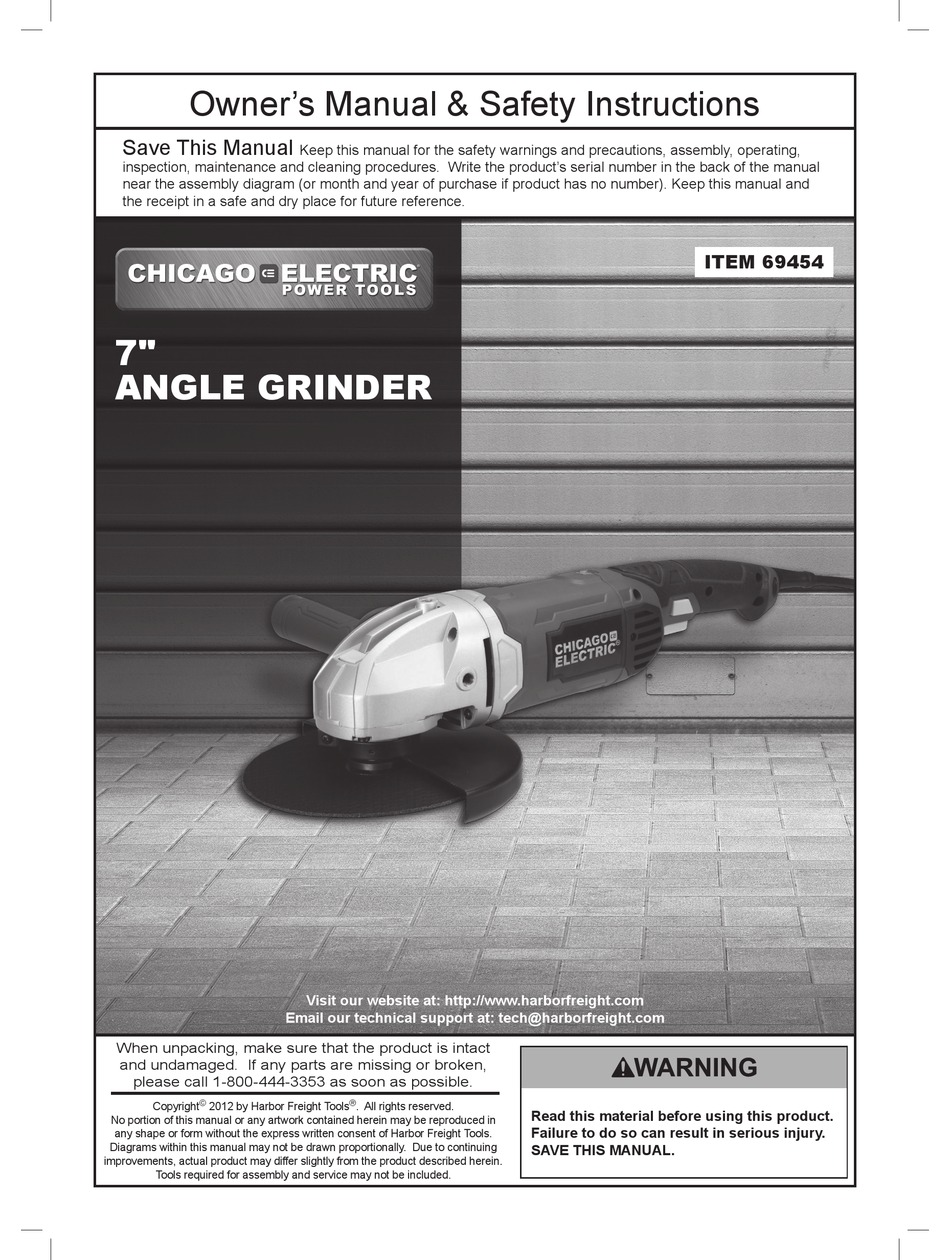 Chicago Electric Item 69454 Owner S Manual Safety Instructions Pdf Download Manualslib