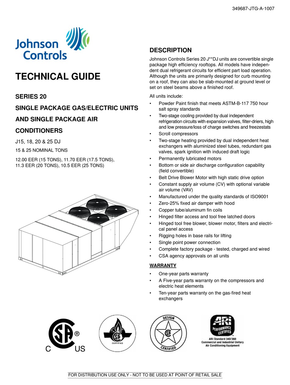 JOHNSON CONTROLS SERIES 20 J 15 DJ TECHNICAL MANUAL Pdf Download ...