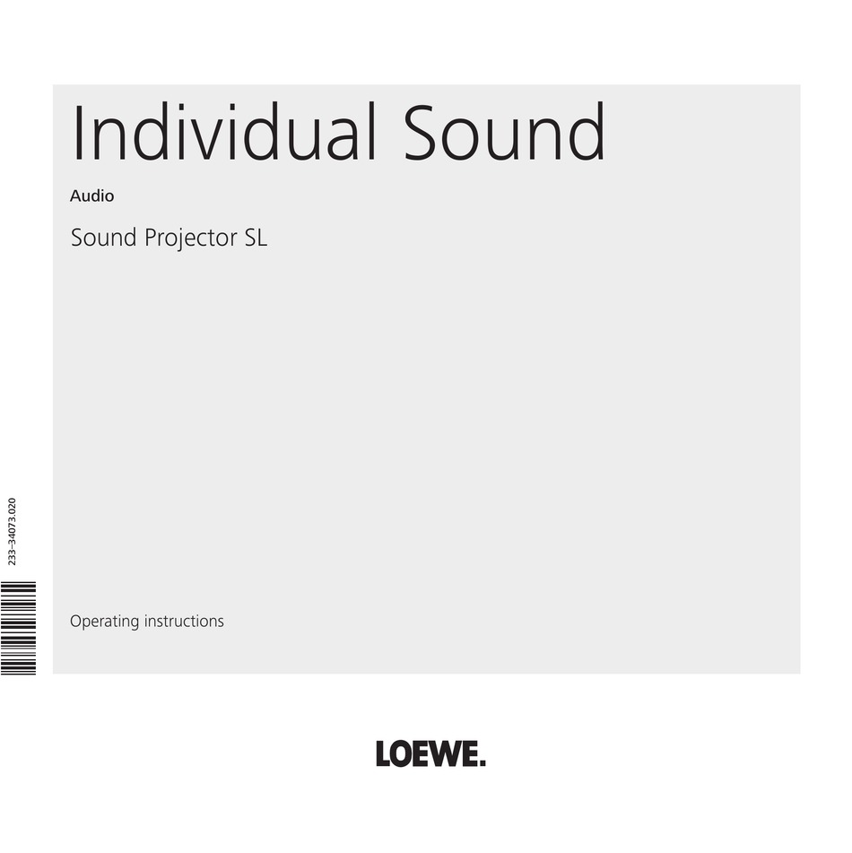 LOEWE SOUND PROJECTOR SL OPERATING 