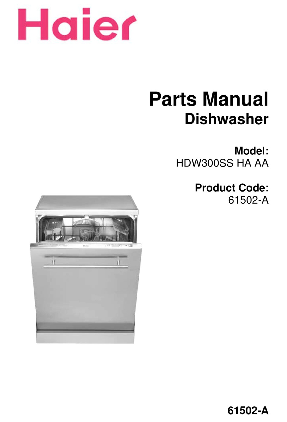 HAIER HDW300SS HA AA PARTS MANUAL Pdf Download ManualsLib