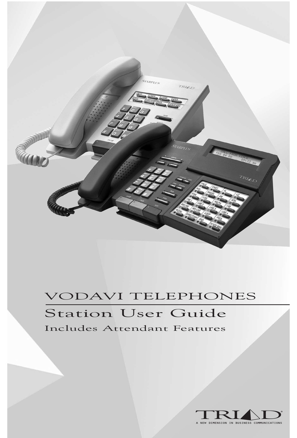 Vodavi Triad Starplus Digital Business Phone Station User Guide Manual Attendant 