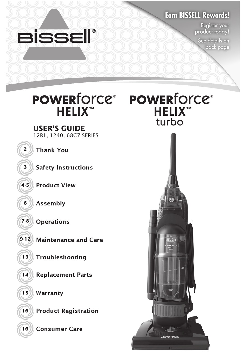 BISSELL 68C7 SERIES USER MANUAL Pdf 