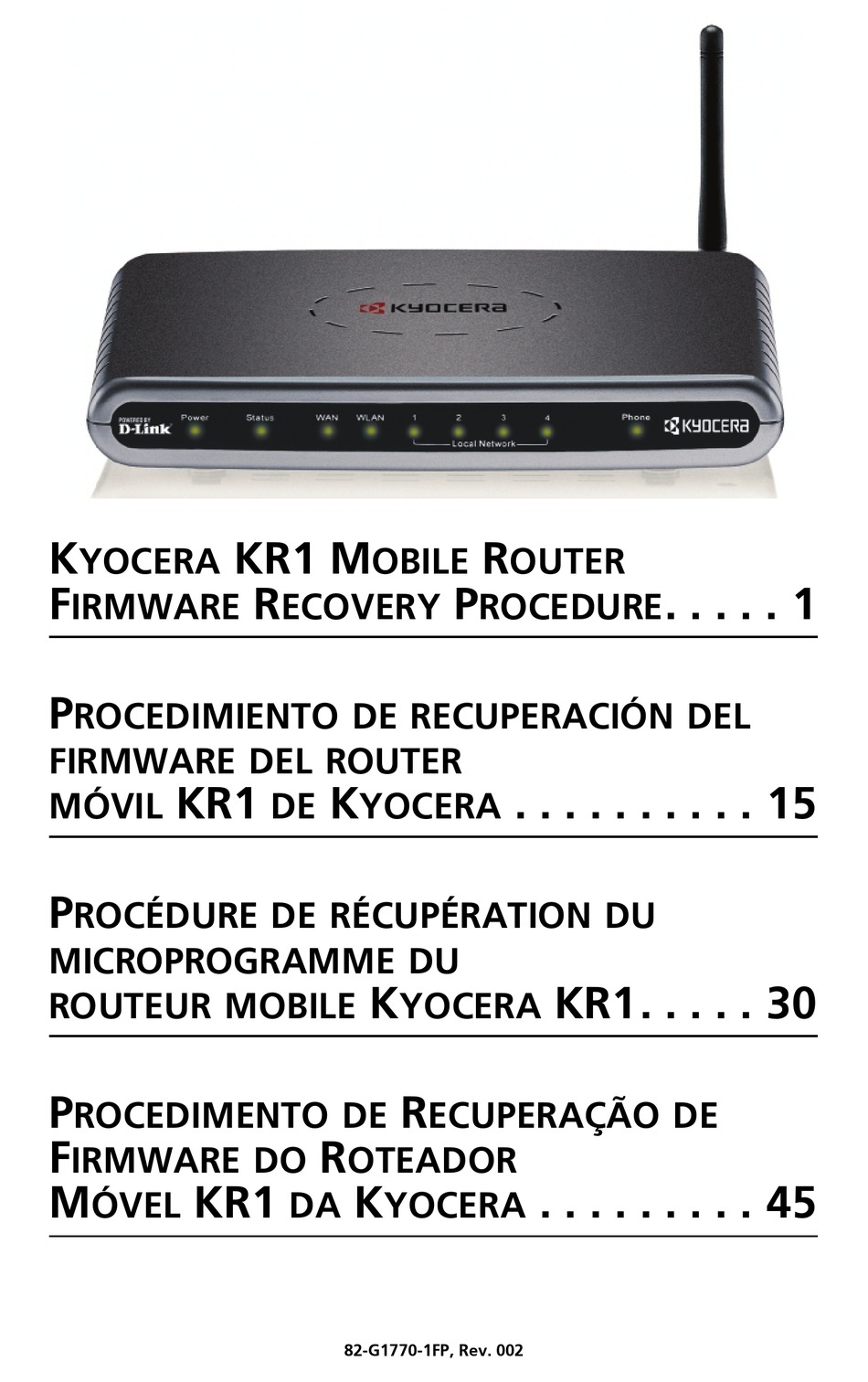 KYOCERA KR1 FIRMWARE RECOVERY PROCEDURE Pdf Download ManualsLib