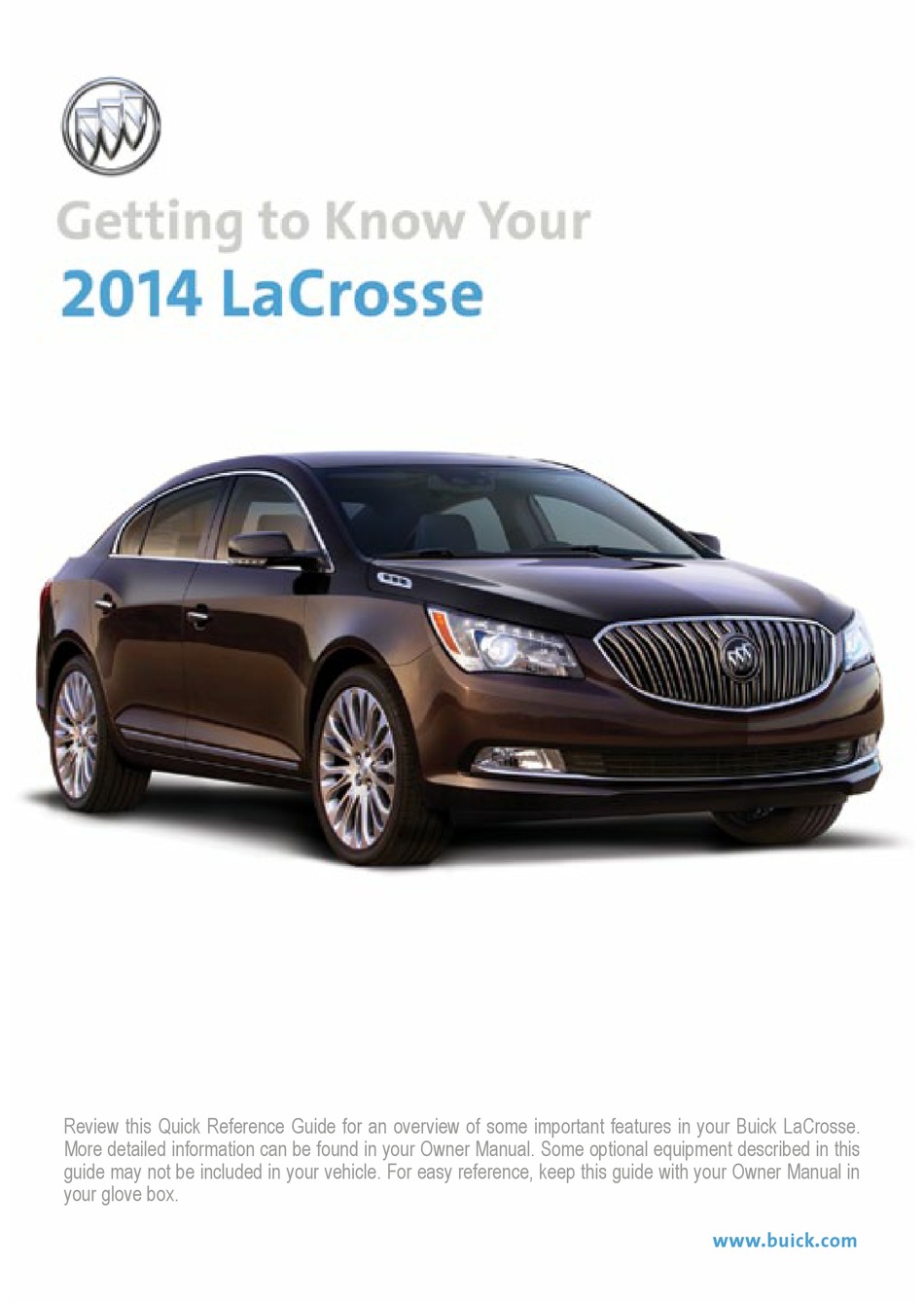 Buick 2014 Lacrosse Quick Reference Manual Pdf Download Manualslib