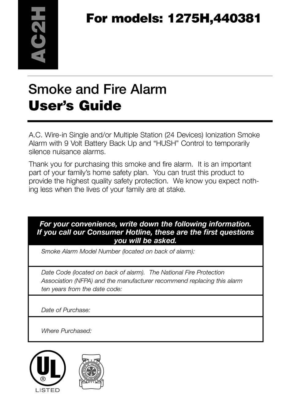 KIDDE 1275H USER MANUAL Pdf Download | ManualsLib