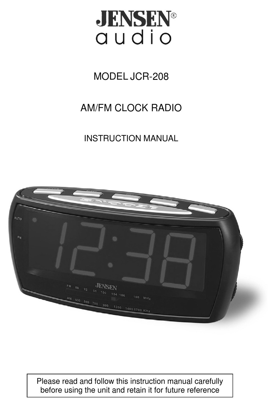 Jensen Jcr 208 Instruction Manual Pdf Download Manualslib