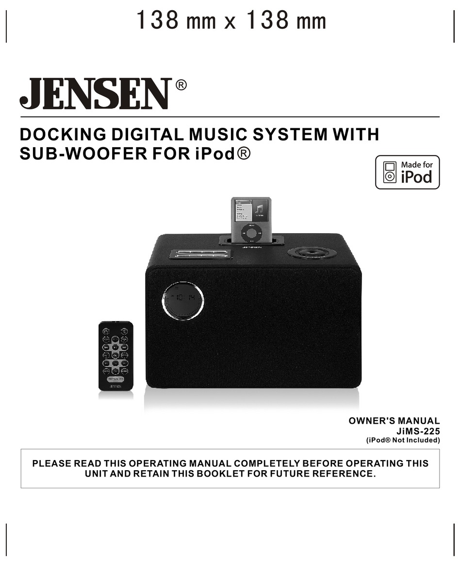 Jensen Jims 225 Owner S Manual Pdf Download Manualslib