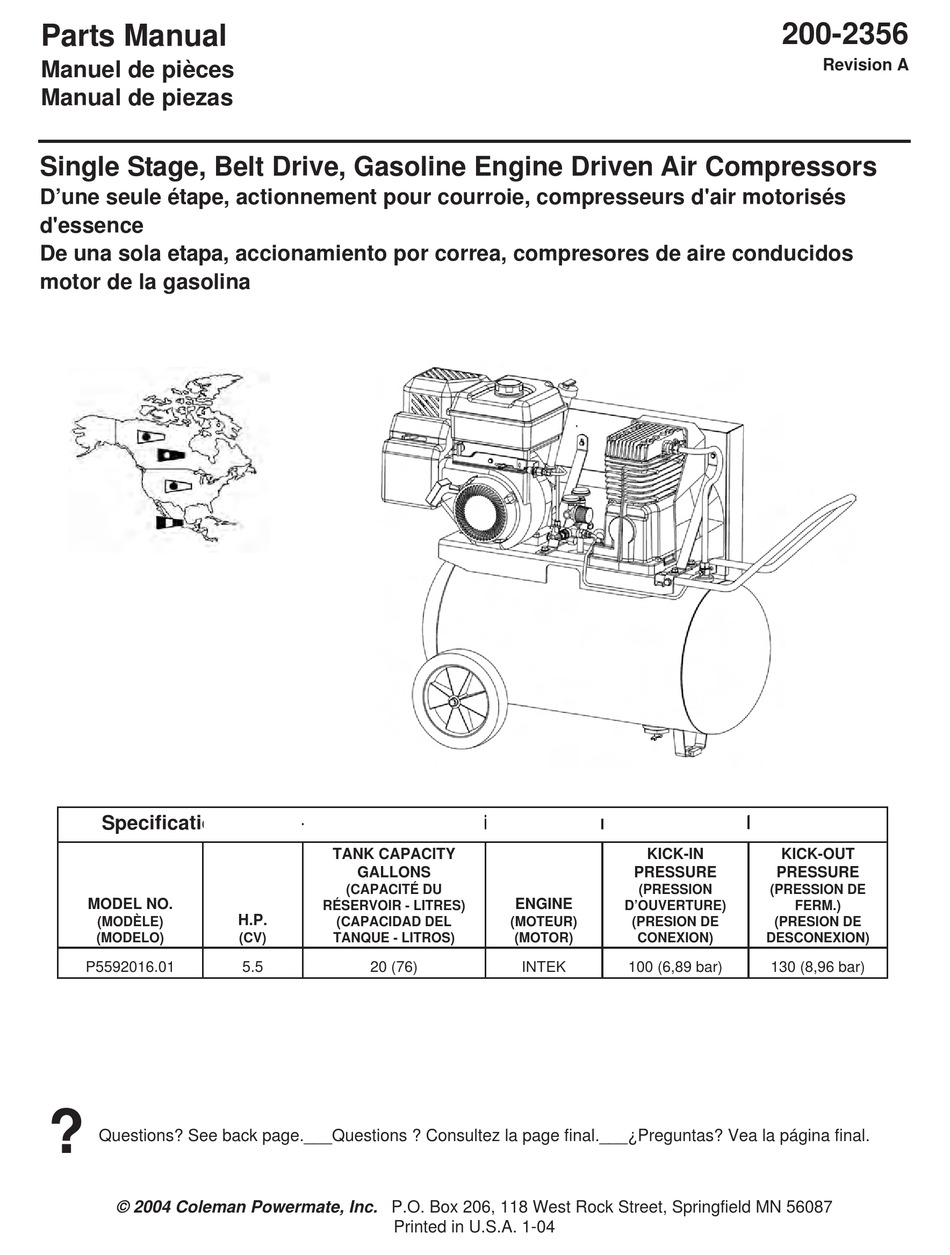 POWERMATE 200-2356 PARTS MANUAL Pdf Download | ManualsLib
