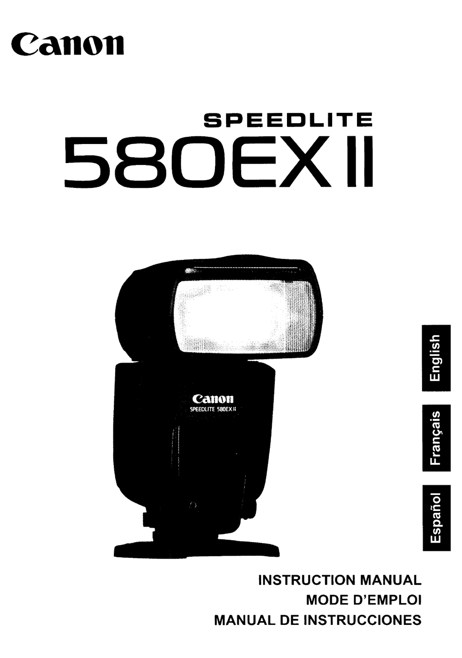 Canon Speedlite 580ex II User's Manual-instruction book-istruzioni inglese 